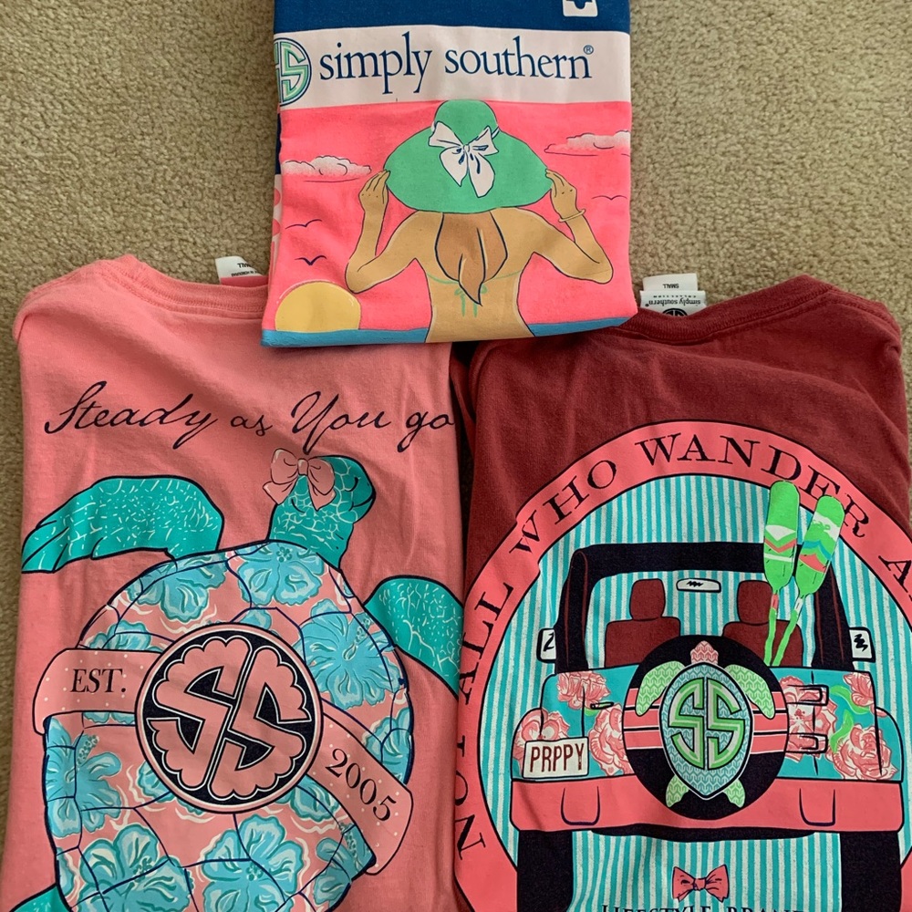 Simply Southern 3 T Shirts Bundle. All Size SMALL